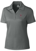 Los Angeles Angels Womens Cutter and Buck Drytec Genre Textured Polo Shirt - Grey