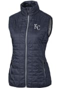 Kansas City Royals Womens Cutter and Buck Rainier PrimaLoft Puffer Vest - Grey