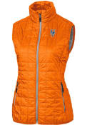 New York Mets Womens Cutter and Buck Rainier PrimaLoft Puffer Vest - Orange