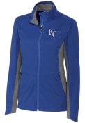 Kansas City Royals Womens Cutter and Buck Navigate Softshell Light Weight Jacket - Blue