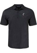 Cutter and Buck Mens Cincinnati Bearcats Pike Shadow Check Polo Shirt