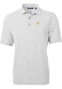 Pittsburgh Pirates Cutter and Buck Virtue Eco Pique Botanical Polo Shirt - Grey