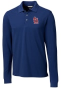 St Louis Cardinals Cutter and Buck Advantage Pique Polo Shirt - Blue