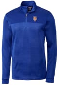 New York Mets Cutter and Buck Traverse Stripe Stretch Pullover Jackets - Blue
