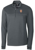 New York Mets Cutter and Buck Traverse Stripe Stretch Pullover Jackets - Grey