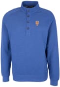 New York Mets Cutter and Buck Saturday Mock Pullover Jackets - Blue