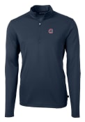 Chicago Cubs Cutter and Buck Virtue Eco Pique 1/4 Zip Pullover - Navy Blue