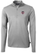 Minnesota Twins Cutter and Buck Virtue Eco Pique 1/4 Zip Pullover - Grey