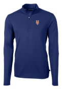 New York Mets Cutter and Buck Virtue Eco Pique 1/4 Zip Pullover - Blue