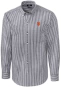 San Francisco Giants Cutter and Buck Easy Care Gingham Dress Shirt - Charcoal