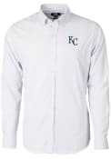 Kansas City Royals Cutter and Buck Versatech Tattersall Dress Shirt - Blue