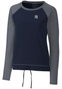New York Yankees Womens Cutter and Buck Response Lightweight Light Weight Jacket - Navy Blue