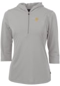 Pittsburgh Pirates Womens Cutter and Buck Virtue Eco Pique Hooded Sweatshirt - Grey