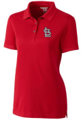 St Louis Cardinals Womens Cutter and Buck Advantage Pique Polo Shirt - Red