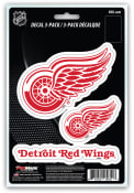 Detroit Red Wings 3pk Team Logo Auto Decal - Red