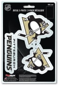 Sports Licensing Solutions Pittsburgh Penguins 3 Pack Team Logo Auto Decal - Black