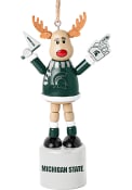 Michigan State Spartans Push Puppet Reindeer Ornament