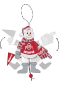 Ohio State Buckeyes Cheering Snowman Ornament