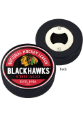 Chicago Blackhawks Block Textured Opener Hockey Puck