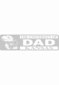 Kansas Jayhawks 3x10 White Dad Auto Decal - White