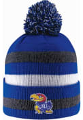 Kansas Jayhawks LogoFit Primetime Striped Pom Knit - Blue