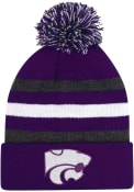 K-State Wildcats Youth LogoFit Junior Haltime Pom Knit Hat - Purple