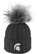 Michigan State Spartans Womens LogoFit Alps Pom Knit - Charcoal