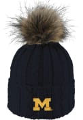 Michigan Wolverines Womens LogoFit Alps Pom Knit - Navy Blue