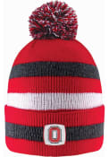Ohio State Buckeyes LogoFit Primetime Striped Pom Knit - Red