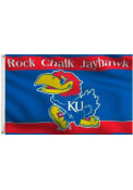 Kansas Jayhawks Rock Chalk Grommet Blue Silk Screen Grommet Flag