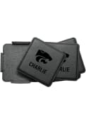 Black K-State Wildcats Personalized Leatherette Coaster
