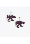 Purple K-State Wildcats Bling Womens Earrings