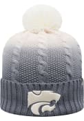 K-State Wildcats Top of the World Dissolve Fade Cuff Pom Knit - Grey