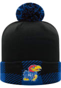 Kansas Jayhawks Bunyan Reversible Cuff Pom Knit - Black