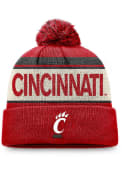 Top of the World Primary Cream Stripe Cuff Pom Cincinnati Bearcats Mens Knit Hat - Black