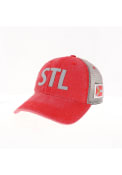 St Louis Flag Side Patch Meshback Adjustable Hat - Red