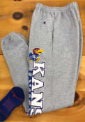 Kansas Jayhawks Champion Closed Bottom Sweatpants - Grey