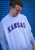 Kansas Jayhawks Champion Reverse Weave Crew Sweatshirt - Grey