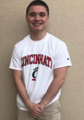 Cincinnati Bearcats White Arch Mascot Champion Short Sleeve T Shirt