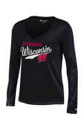 Wisconsin Badgers Juniors Black Campus Script T-Shirt