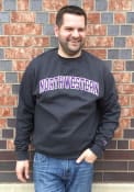 Northwestern Wildcats Champion Twill Crew Sweatshirt - Grey