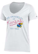 Kansas Jayhawks Womens White University V-Neck
