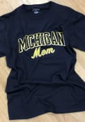 Michigan Wolverines Womens Navy Blue Mom Unisex Tee