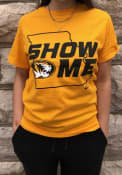 Champion Missouri Tigers Gold Show Me State Outline Tee