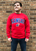 Kansas Jayhawks Champion Arch Mascot Crew Sweatshirt - Red