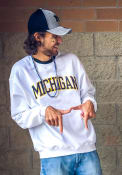 Michigan Wolverines Champion Arch Crew Sweatshirt - White