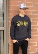 Michigan Wolverines Champion Arch Crew Sweatshirt - Charcoal