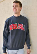 Nebraska Cornhuskers Champion Arch Crew Sweatshirt - Charcoal