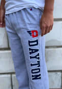 Dayton Flyers Champion Open Bottom Sweatpants - Grey