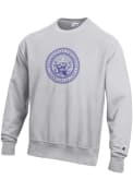 Champion Mens Grey K-State Wildcats Official Seal Crew Sweatshirt